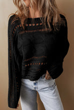 Load image into Gallery viewer, Cable-Knit Openwork Long Sleeve Sweater