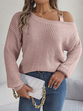 Load image into Gallery viewer, Asymmetrical Neck Long Sleeve Sweater