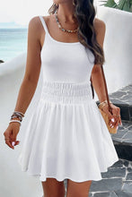 Load image into Gallery viewer, Solid Smocked Sleeveless Mini Dress: L / White