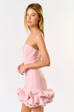 Load image into Gallery viewer, Puffy Ruffled Tube Mini Dress with Lining Short Ins: Pink / L