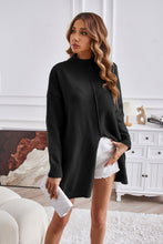 Load image into Gallery viewer, Exposed Seam Mock Neck Slit Sweater