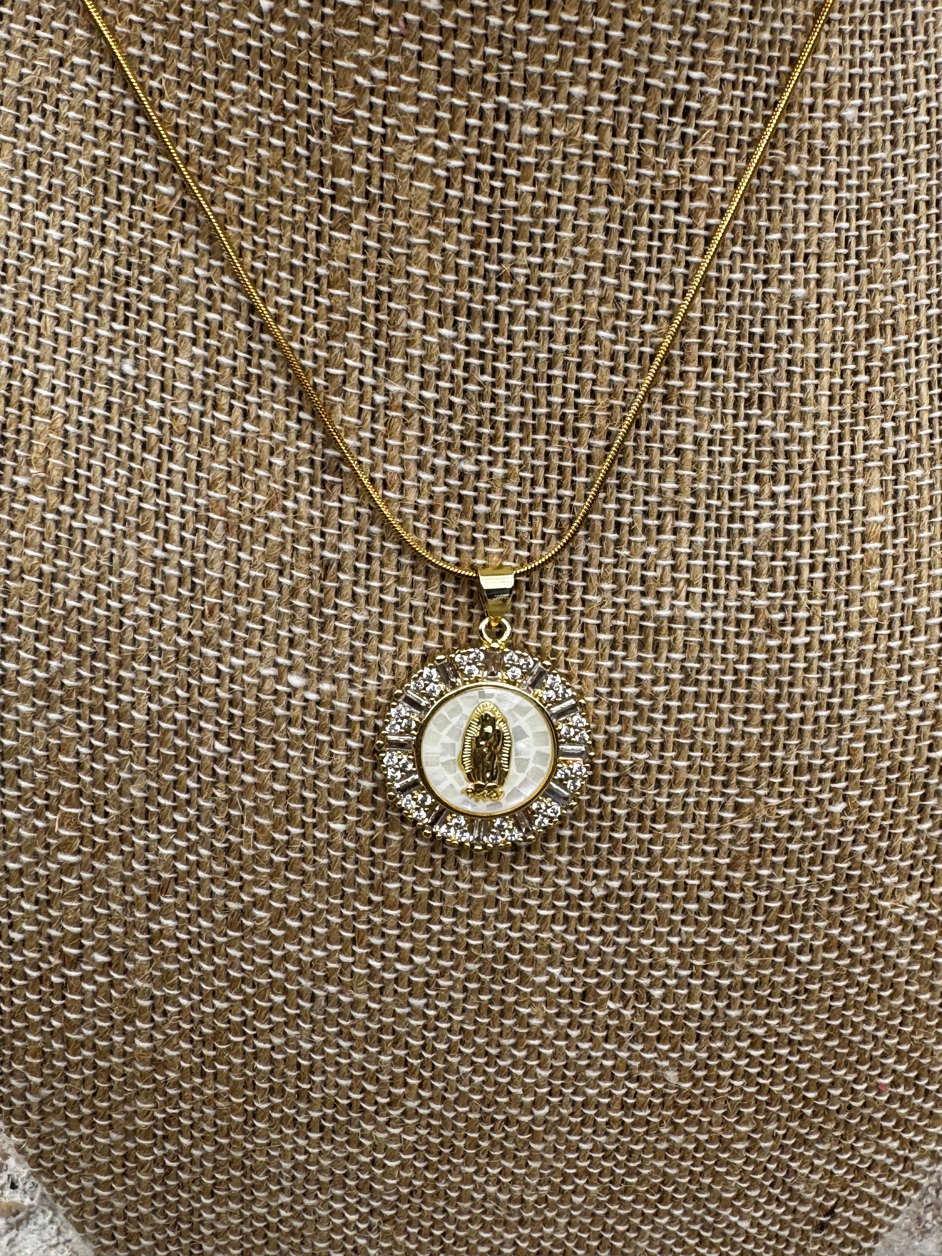 Gold Virgin Mary Neclace
