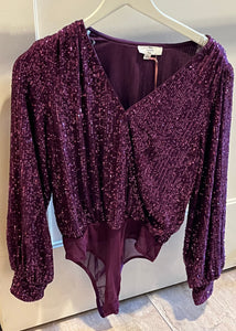 Sequin long sleeve bodysuit