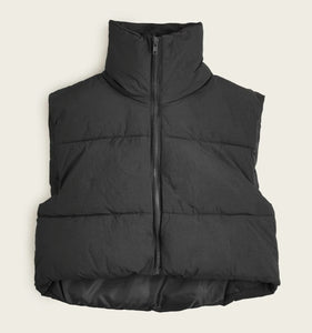 Sleeveless High Neck Puffer Jacket