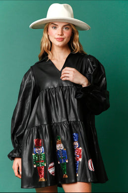 Holiday Nutcracker & Ornaments Mini Dress