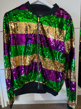 Load image into Gallery viewer, Mardi Gras Zipper Jacket