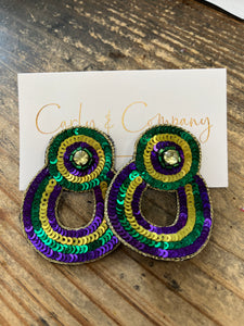 Mardi Gras Sequence earrings