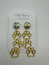 Load image into Gallery viewer, Triple Paw Print Earrings