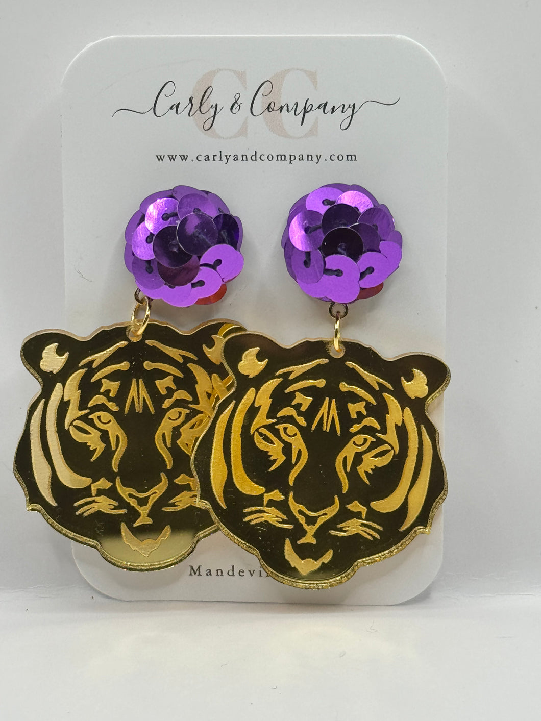 Sequin Tiger Earrings