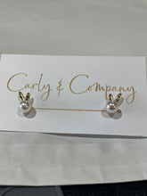 Load image into Gallery viewer, Tiny Pearl Bunny Earrings