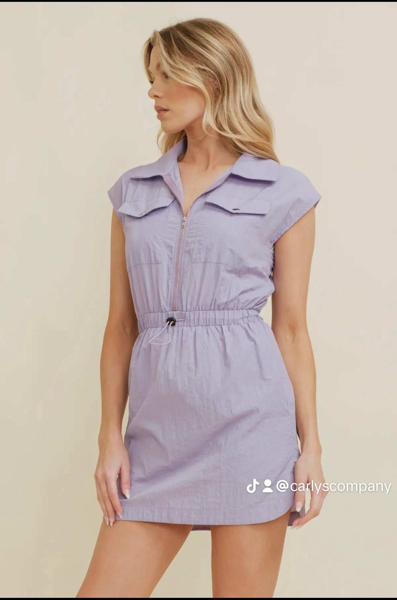 *SALE* Cap sleeve zippered mini dress *size up*