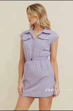 Load image into Gallery viewer, Cap sleeve zippered mini dress *size up*