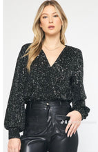 Load image into Gallery viewer, Sequin long sleeve bodysuit