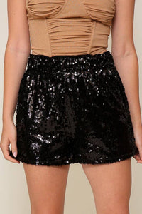 High Waisted Sequin Shorts: ROYAL / 2-2-2 (S-M-L)