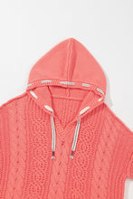 Load image into Gallery viewer, Drawstring Cable-Knit Hooded Sweater