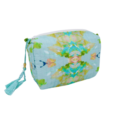 Stained Glass Blue Small Cosmetic Bag: Small (7