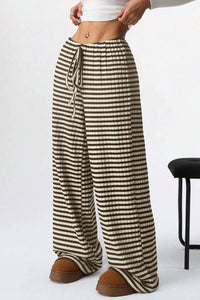 Summer Striped Drawstring Pants