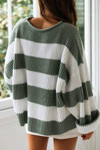 Load image into Gallery viewer, Striped Round Neck Long Sleeve Sweater