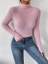 Load image into Gallery viewer, Ribbed Turtleneck Long Sleeve Sweater