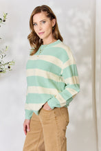 Load image into Gallery viewer, Sew In Love Full Size Contrast Striped Round Neck Sweater