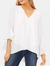 Load image into Gallery viewer, V-Neck Flounce Sleeve Blouse