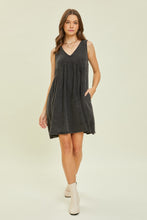 Load image into Gallery viewer, HEYSON Full Size Texture V-Neck Sleeveless Flare Mini Dress