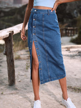 Load image into Gallery viewer, Button Down Denim Skirt