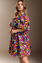 Load image into Gallery viewer, Plus Size Printed Square Neck Half Sleeve Dress