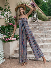 Load image into Gallery viewer, Tied Printed Tube Wide Leg Jumpsuit