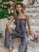 Load image into Gallery viewer, Tied Printed Tube Wide Leg Jumpsuit