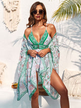 Load image into Gallery viewer, Printed Plunge One-Piece Swimwear and Cover-Up Set