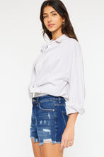 Load image into Gallery viewer, Kancan High Rise Frayed Hem Denim Shorts