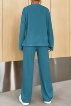 Load image into Gallery viewer, Ribbed Half Button Top and Pants Set