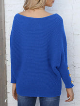 Load image into Gallery viewer, Full Size Boat Neck Long Sleeve Sweater