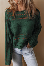 Load image into Gallery viewer, Cable-Knit Openwork Long Sleeve Sweater