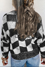 Load image into Gallery viewer, Checkered Button Up Long Sleeve Cardigan