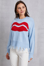 Load image into Gallery viewer, Lip Fringe Round Neck Sweater