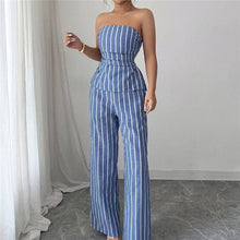 Load image into Gallery viewer, Striped Slim Fit Tube Top Pants Set