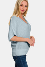 Load image into Gallery viewer, Zenana V-Neck Short Sleeve Dolman Sweater