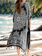 Load image into Gallery viewer, Tassel Printed Open Front Cardigan