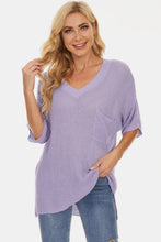 Load image into Gallery viewer, Pocketed V-Neck Half Sleeve Knit Top