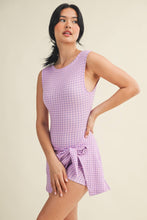 Load image into Gallery viewer, Gingham Print Sleeveless Wrap Tie Front Dress