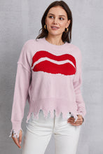 Load image into Gallery viewer, Lip Fringe Round Neck Sweater