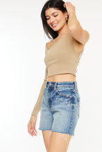 Load image into Gallery viewer, Kancan Full Size Raw Hem High Waist Denim Shorts