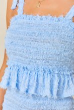Load image into Gallery viewer, Smocked Ruffle Mini Dress: SKY BLUE / L