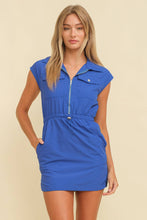 Load image into Gallery viewer, CD11943 - CAP SLEEVE ZIPPERED MINI DRESS: Lavender / L