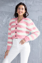 Load image into Gallery viewer, Striped Button Up Cropped Cardigan