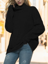 Load image into Gallery viewer, Turtleneck Drop Shoulder Long Sleeve Sweater