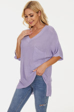 Load image into Gallery viewer, Pocketed V-Neck Half Sleeve Knit Top