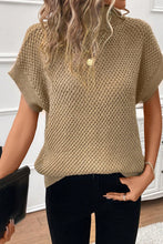 Load image into Gallery viewer, Solid Color Turtleneck Short Sleeve Sweater